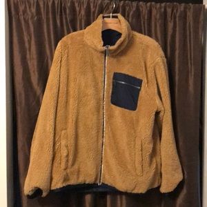 Women’s Tan Fuzzy Reversible Jacket